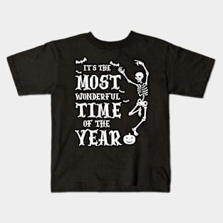 It's The Most Wonderful Time Of The Year Skeleton Halloween Kids T-Shirt
